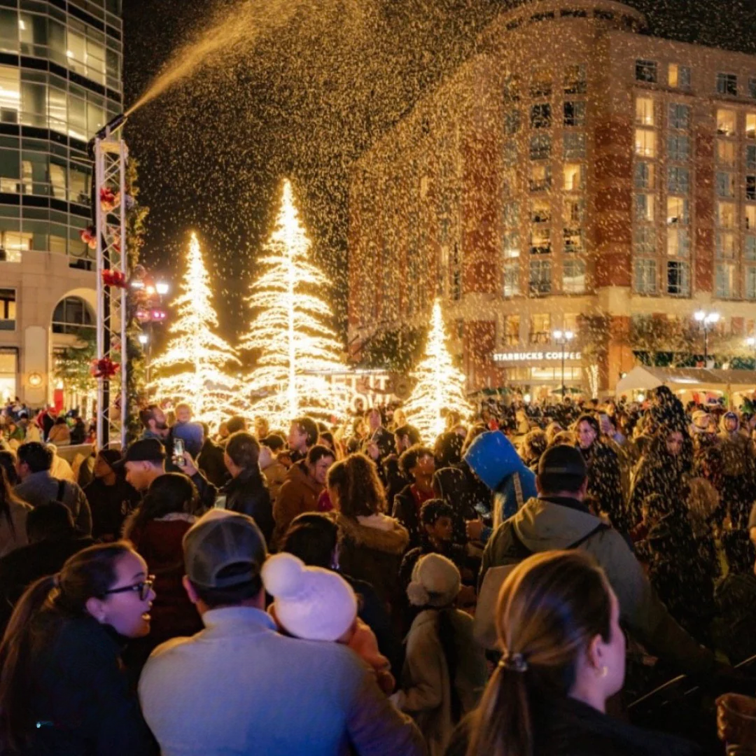 Artificial snow at a winter event in Gonzales, LA